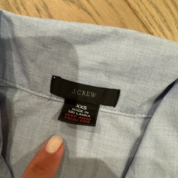 J. Crew Pajama Set Light Blue with Navy trim. Size XXS Women’s - Picture 2 of 4